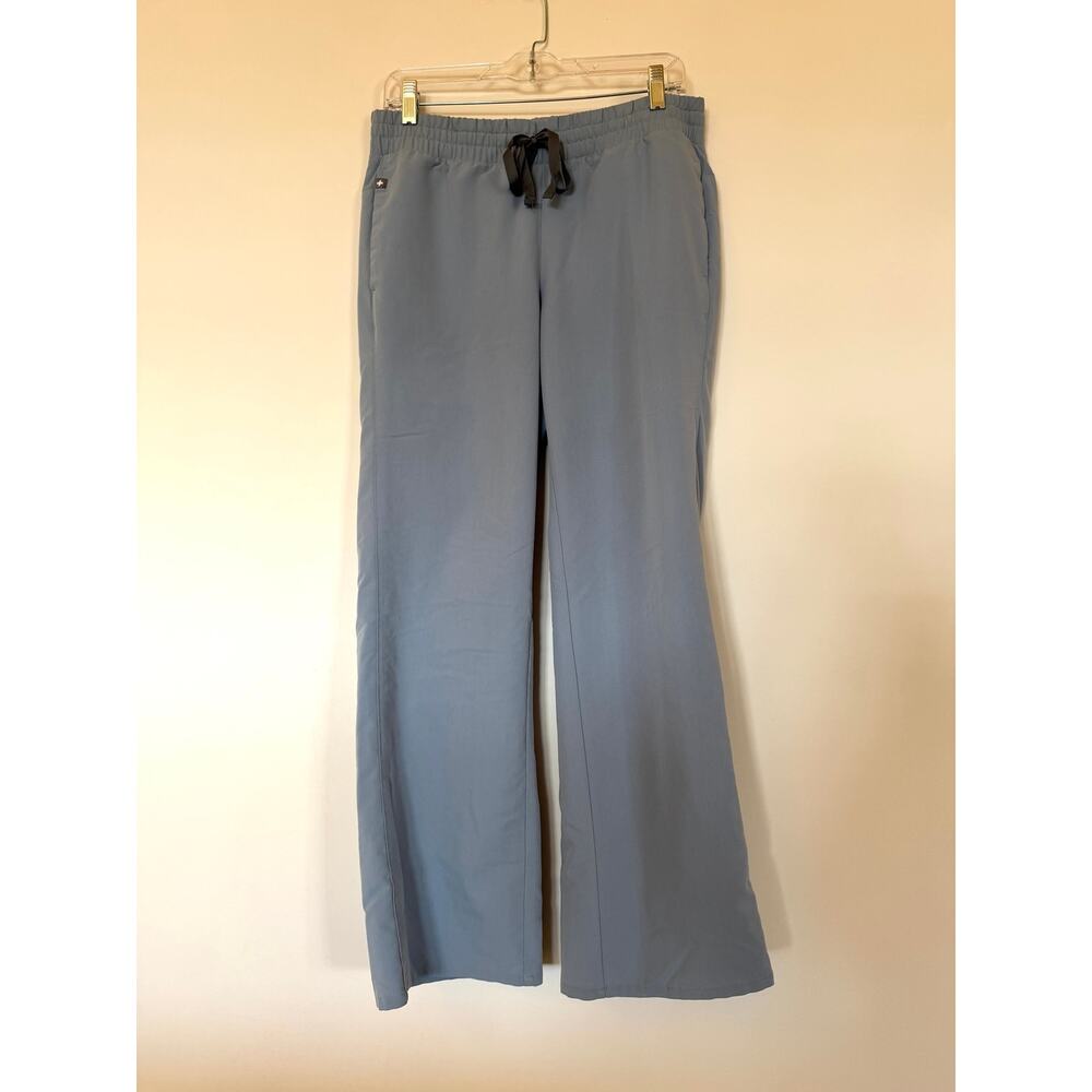 FIGS Straight Leg Scrub Pant Medium Light Blue Grey Pockets Nurse Doctor